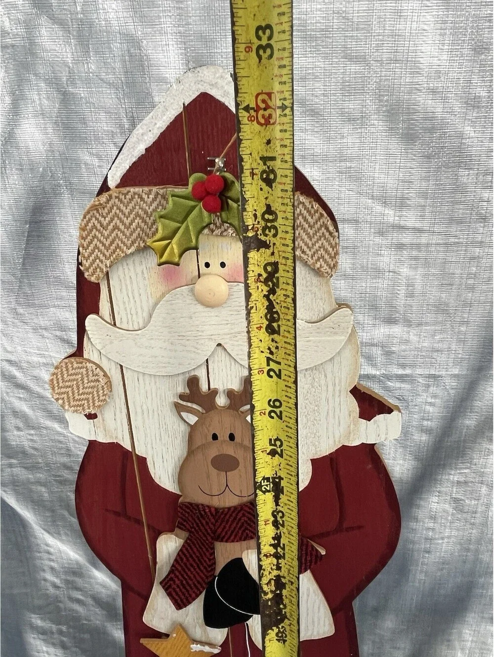 Vintage Wooden Santa Clause Countdown To Christmas Decor W/ Magnet